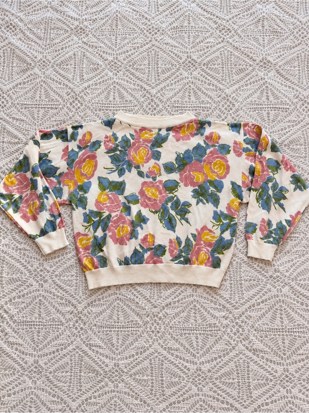Vintage Bold Spirit Floral Grandma Core Sweater – Size M
